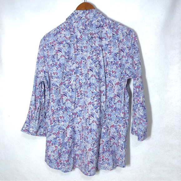 Eddie Bauer Petite Spring Floral Button Down Shirt Womens Size LP - Picture 3 of 5
